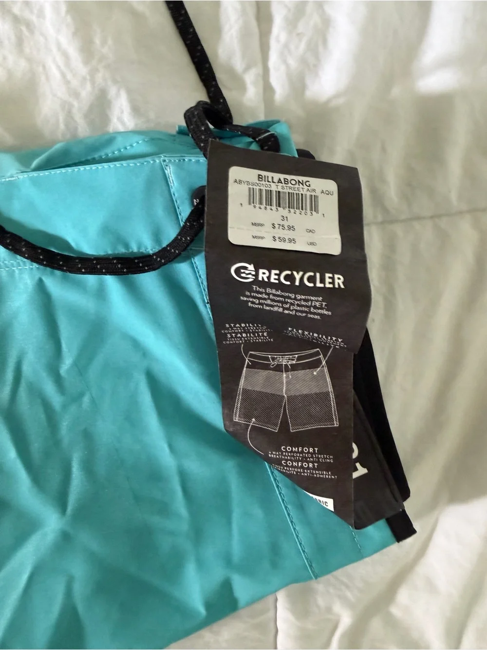 NWT Billabong men’s Teal, Black & Pink Boardshorts